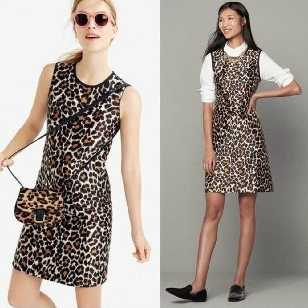 J. Crew Leopard Print Sleeveless Dress